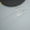 Women's 925 Sterling Silver Geometric Pisces Tassel Ear Threader Earrings Minimalist Distinctive Line Style Elegant Fashion Jewelry