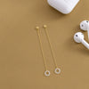 Women's Sterling Silver Geometric Removable Chain Earrings For Earbud Antiloss Accessories