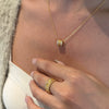 Women's 925 Sterling Silver Geometric Ring And Necklace With Electroplating Design