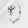 Women's Sterling Silver Geometric Ring Bracelet With Four Claw Single Stone Setting Sweet Romantic Electroplated Jewelry