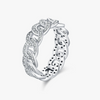 Women's 925 Sterling Silver Geometric Ring Set With Diamonds