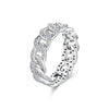 Women's 925 Sterling Silver Geometric Ring Set With Diamonds