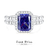 Women's 925 Sterling Silver Geometric Ring Set With Diamonds