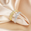 Women's 925 Sterling Silver Geometric Rose Flower Ring Electroplated