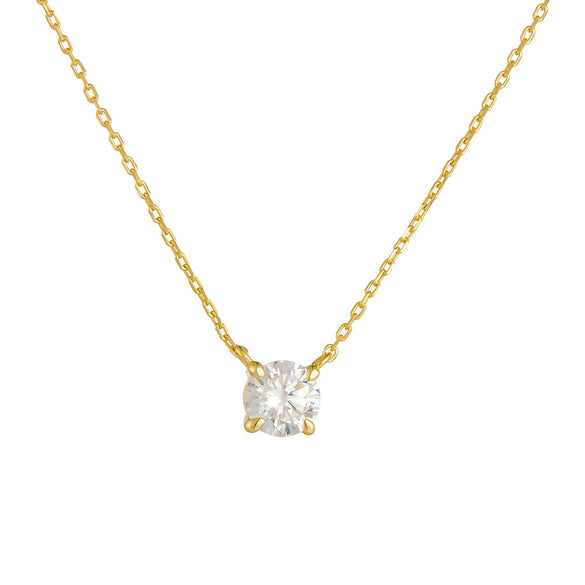 Women's 925 Sterling Silver Geometric Round Zircon Pendant Necklace With Diamond Design And Cross Chain