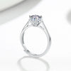 Women's 925 Sterling Silver Geometric Six Claw Adjustable Ring With Electroplated Non Fading Stone Setting