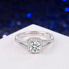 Women's Sterling Silver Geometric Square Ring With Micro Inlaid Zircon Electroplated Fashion Jewelry