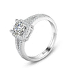 Women's Sterling Silver Geometric Square Ring With Micro Inlaid Zircon Electroplated Fashion Jewelry