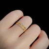 Women's 925 Sterling Silver Geometric Stacked Half Ring With Electroplating Style