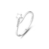 Women's 925 Sterling Silver Geometric Star Ring Electroplated Style