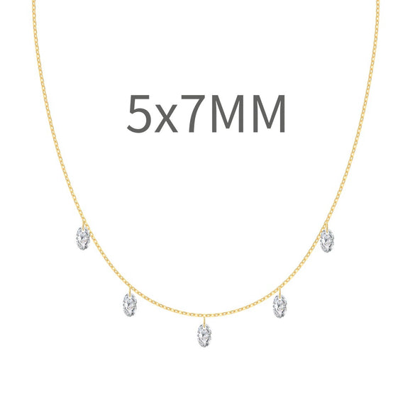 Women's 925 Sterling Silver Geometric Tassel Pendant Necklace With Electroplating And Cross Chain Style