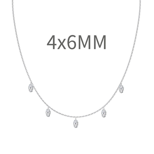 Women's 925 Sterling Silver Geometric Tassel Pendant Necklace With Electroplating And Cross Chain Style
