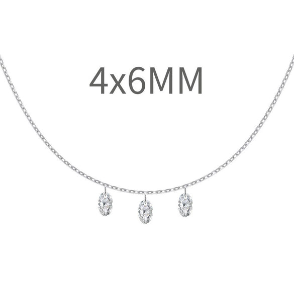 Women's 925 Sterling Silver Geometric Tassel Pendant Necklace With Electroplating And Cross Chain Style