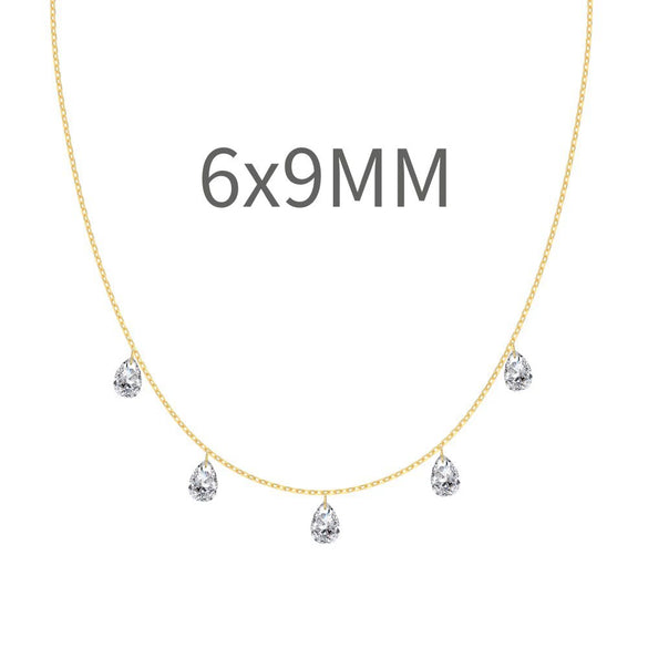 Women's 925 Sterling Silver Geometric Tassel Pendant Necklace With Electroplating And Cross Chain Style