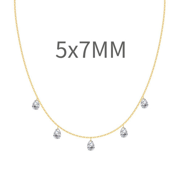 Women's 925 Sterling Silver Geometric Tassel Pendant Necklace With Electroplating And Cross Chain Style