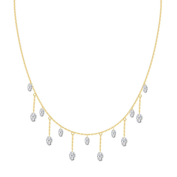 Women's 925 Sterling Silver Geometric Tassel Pendant Necklace With Electroplating And Cross Chain Style