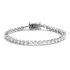 Women's 925 Sterling Silver Geometric Three Claw Inlaid Diamond Moissanite Bracelet Jewelry