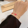 Women's 925 Sterling Silver Geometric Tiger Zodiac Red Rope Bracelet With Electroplated Color Changing Lucky Charm