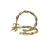Women's 925 Sterling Silver Geometric Twist Hoop Earrings With Electroplated Finish
