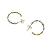 Women's 925 Sterling Silver Geometric Twist Hoop Earrings With Electroplated Finish