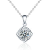 Women's 925 Sterling Silver Geometric Windmill Pendant Necklace Set With Diamonds And Moissanite