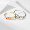 Women's 925 Sterling Silver Geometric Zircon Open Ring And Bracelet Fashionable And Versatile