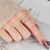 Women's Sterling Silver Geometric Zircon Ring With Electroplated Simple Fashion Design