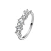 Women's Sterling Silver Geometric Zircon Ring With Electroplated Simple Fashion Design
