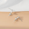 Women's Sterling Silver Gold Plated Geometric Ribbon Earrings With Elegant Light Luxury Design