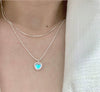 Women's Sterling Silver Heart Pendant Double Layer Necklace Electroplated Clavicle Chain Fashion Jewelry