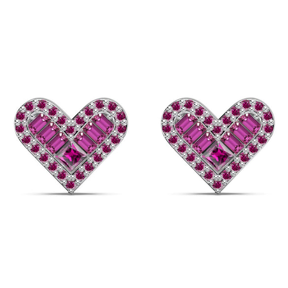 Women's 925 Sterling Silver Heart Shape Electroplated Earrings Set Fashionable And Personalized Design