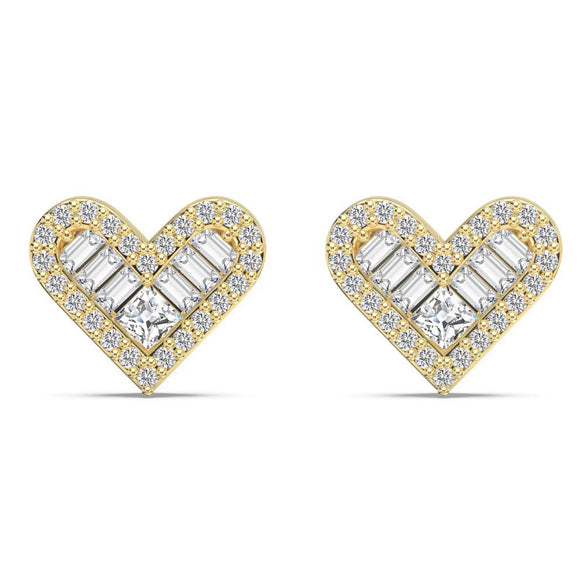 Women's 925 Sterling Silver Heart Shape Electroplated Earrings Set Fashionable And Personalized Design