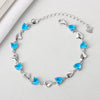 Women's 925 Sterling Silver Heart Shaped Bracelet With Electroplated Geometric Lucky Heart Design Fashion Jewelry