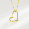Women's 925 Sterling Silver Heart Shaped Love Necklace Simple Geometric Clavicle Chain Short Pendant Jewelry
