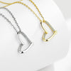 Women's 925 Sterling Silver Heart Shaped Love Necklace Simple Geometric Clavicle Chain Short Pendant Jewelry