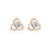 Women's 925 Sterling Silver Hollow Clover And Flower Electroplated Earrings