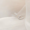 Women's Sterling Silver Imitation Pearl Earrings Geometric Ushape Semicircle Design Electroplated Retro Style