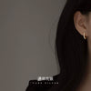 Women's Sterling Silver Imitation Pearl Earrings Geometric Ushape Semicircle Design Electroplated Retro Style