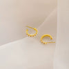 Women's Sterling Silver Imitation Pearl Earrings Geometric Ushape Semicircle Design Electroplated Retro Style