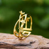 Women's 925 Sterling Silver Interwoven Flower Ring And Bracelet With Pastoral Osmanthus Falling Design Electroplated