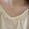 Women's 925 Sterling Silver 14K Gold Plated Necklace With Cross Small Flower Four Leaf Clover Elements And O Chain
