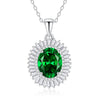 Women's 925 Sterling Silver Lace Necklace With Geometric Pattern And Inlaid High Carbon Stone Pendant
