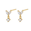 Women's Sterling Silver Leaf Light Luxury Earrings With Diamond Design