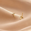Women's Sterling Silver Letter T Earrings Simple Electroplated Small Minimalist Jewelry For Everyday Wear