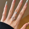 Women's 925 Sterling Silver Light Luxury Drop Shape Electroplated Ring