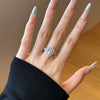 Women's 925 Sterling Silver Light Luxury Drop Shape Electroplated Ring