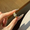 Women's 925 Sterling Silver Light Luxury Geometric Overlapping Ring With Horse Eye Stone Diamond Zircon Electroplating