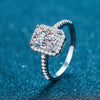 Women's 925 Sterling Silver Light Luxury Ushaped Moissanite Ring With Microinlaid Gravel And Electroplating