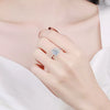 Women's 925 Sterling Silver Light Luxury Ushaped Moissanite Ring With Microinlaid Gravel And Electroplating