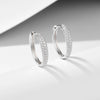 Women's 925 Sterling Silver Microinlaid Zircon Geometric Circle Earrings Jewelry